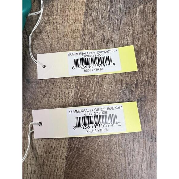 Summersalt Ruched High Leg High Rise Bottom & Sidestroke Bikini Top Size 6 Green - Picture 3 of 8